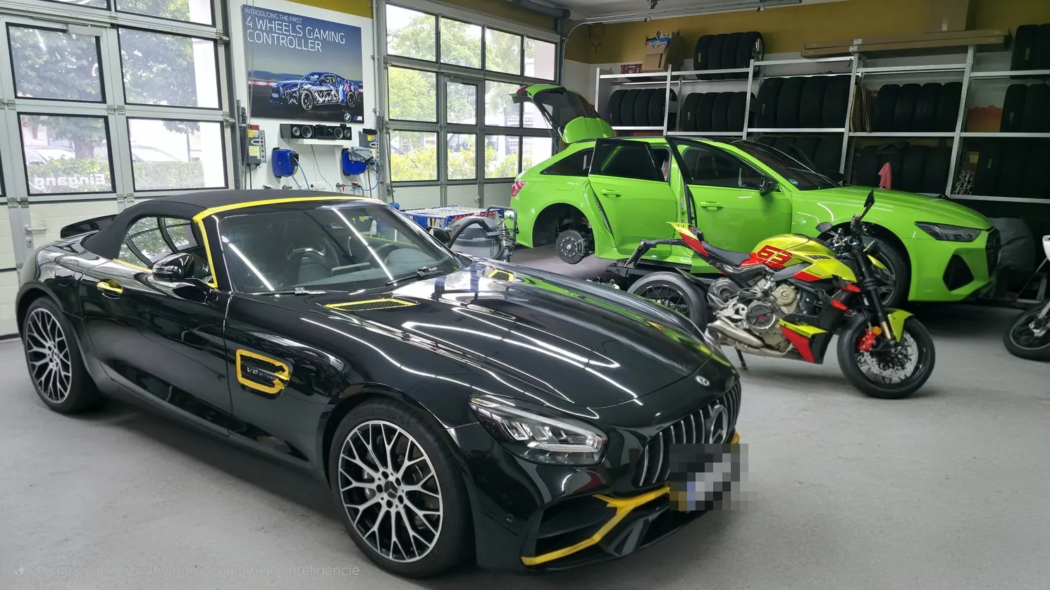 Blick ins GT Service Studio in Eichenau bei München: Mercedes-AMG GT Roadster, Audi RS6 und Ducati zur Aufbereitung